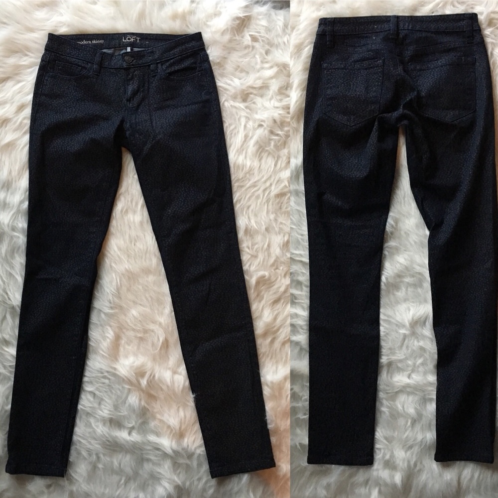 Loft Modern Skinny 24 / 00 jeans leopard print